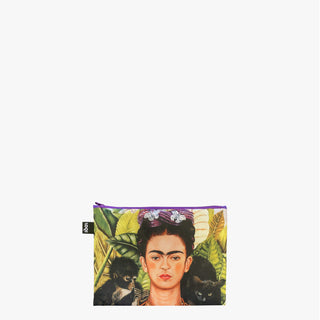 FRIDA KAHLO Self Portrait on the Borderline, Self Portrait With Hummingbird, The Frame Recycled Zip Pockets