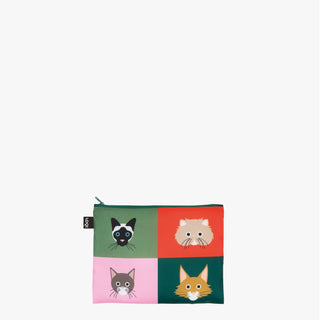 LOQI Stephen Cheetham Cats & Dogs Zip Pockets Midi