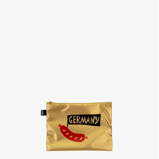 TRAVEL Germany Metallic Gold Zip Pockets